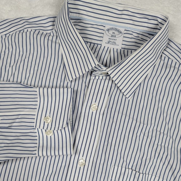 Brooks Brothers Other - Brooks Brothers Shirt Mens XL White Blue Stripe Regent Non Iron Preppy Y2K